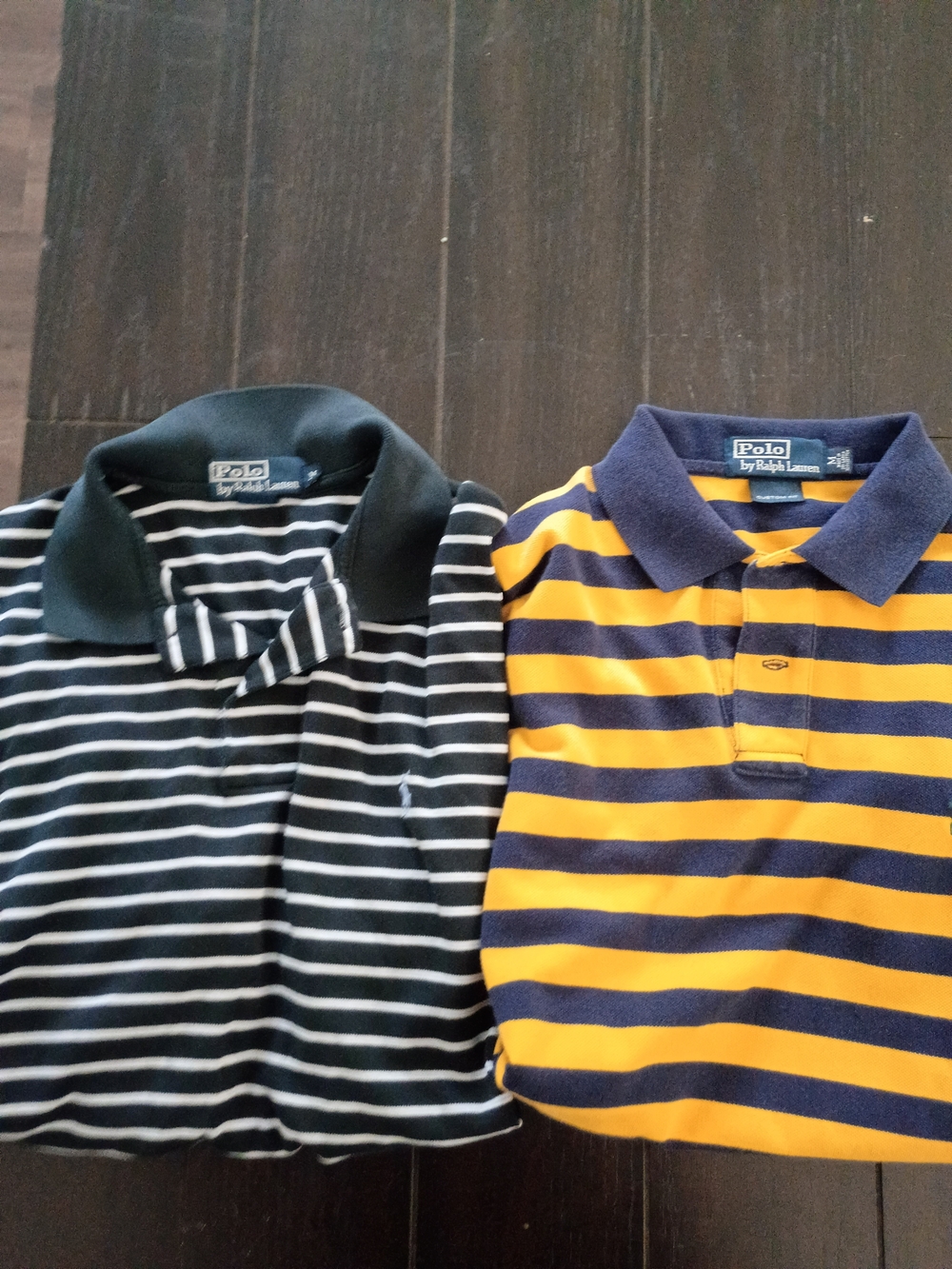 Ralph Lauren Men's Two-Pack Striped Polo Shirts - Black/White & Yellow/Navy